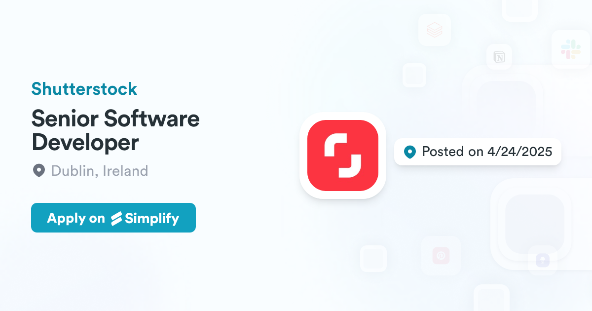 Senior Software Developer @ Shutterstock | Simplify Jobs