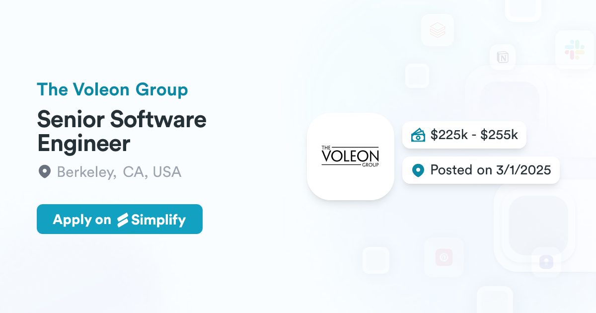 Voleon Senior Software Engineer @ The Voleon Group | Simplify Jobs