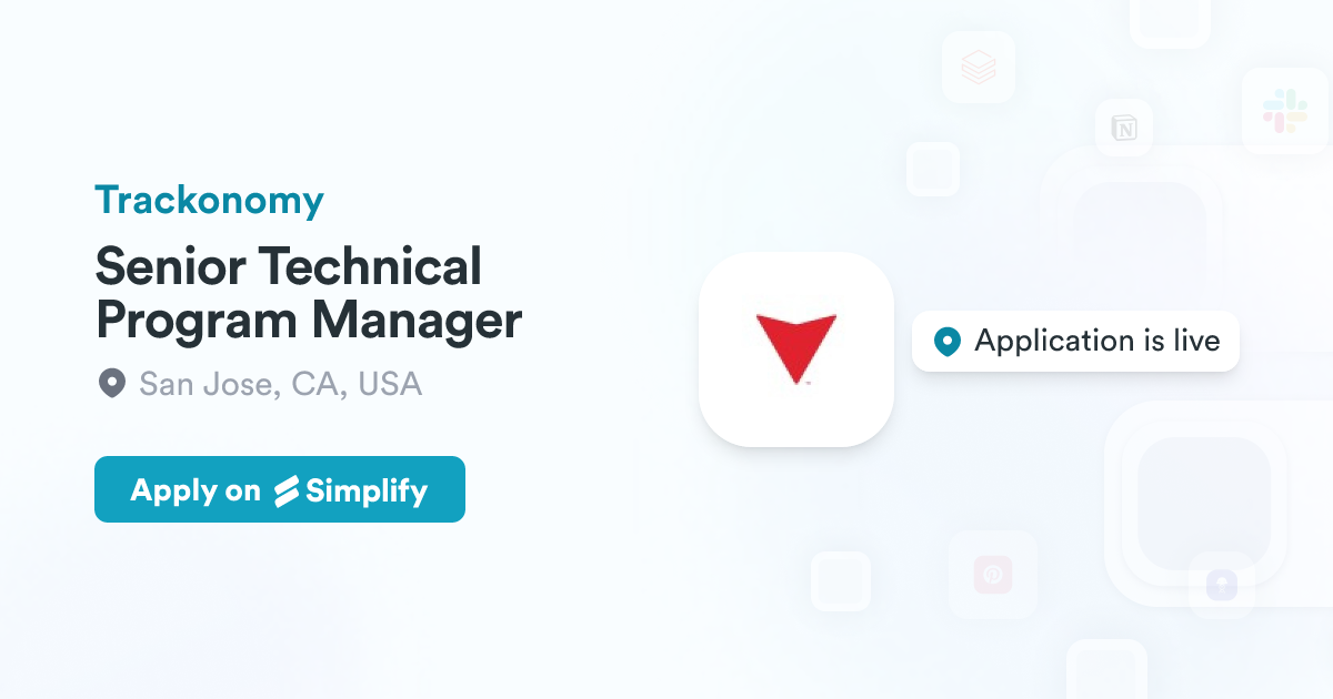 Senior Technical Program Manager @ Trackonomy | Simplify Jobs