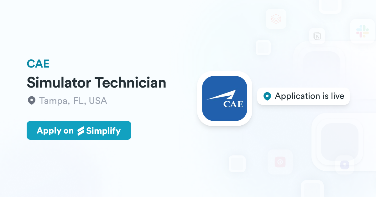 Simulation Tech Pay Simulator Technician @ CAE | Simplify Jobs