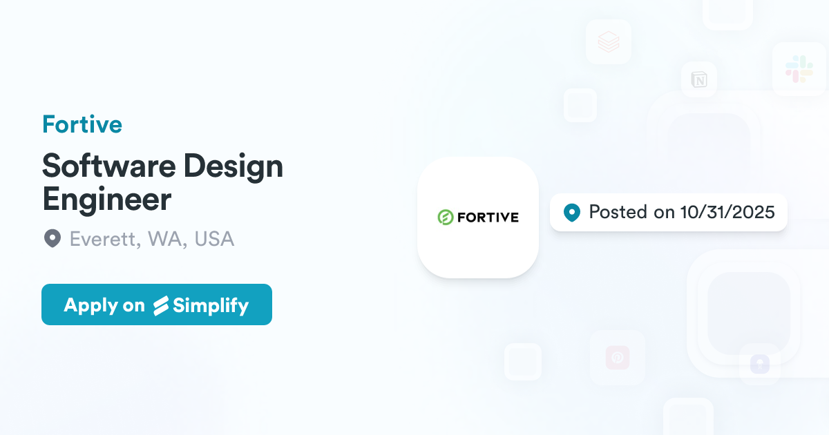 Software Design Job Software Design Engineer @ Fortive | Simplify Jobs