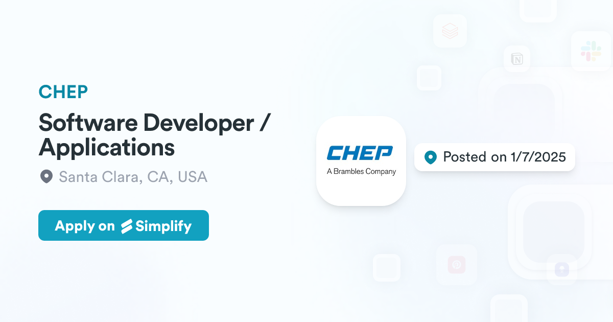 Software Developer / Applications @ CHEP | Simplify Jobs