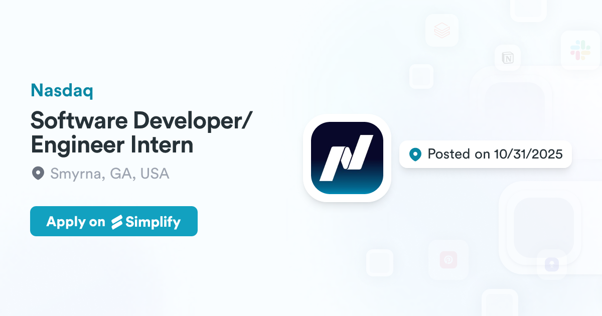 Deb Developer Software Developer/Engineer Intern @ Nasdaq | Simplify Jobs