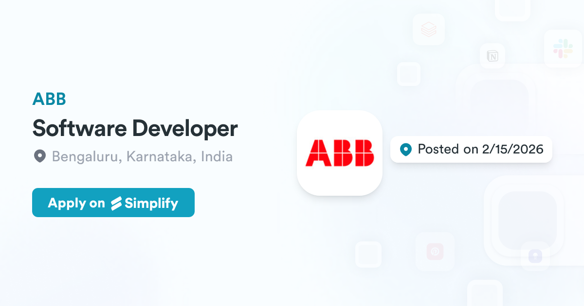 Software Developer @ ABB | Simplify Jobs