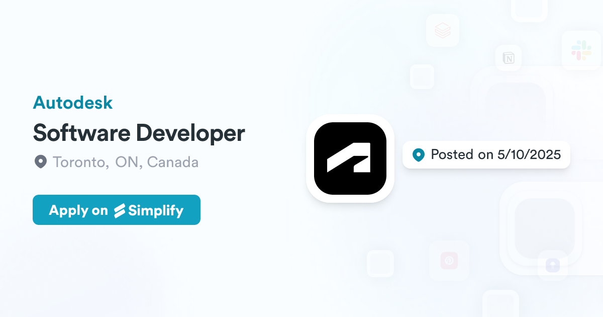 Autodesk Programmer Software Developer @ Autodesk | Simplify Jobs