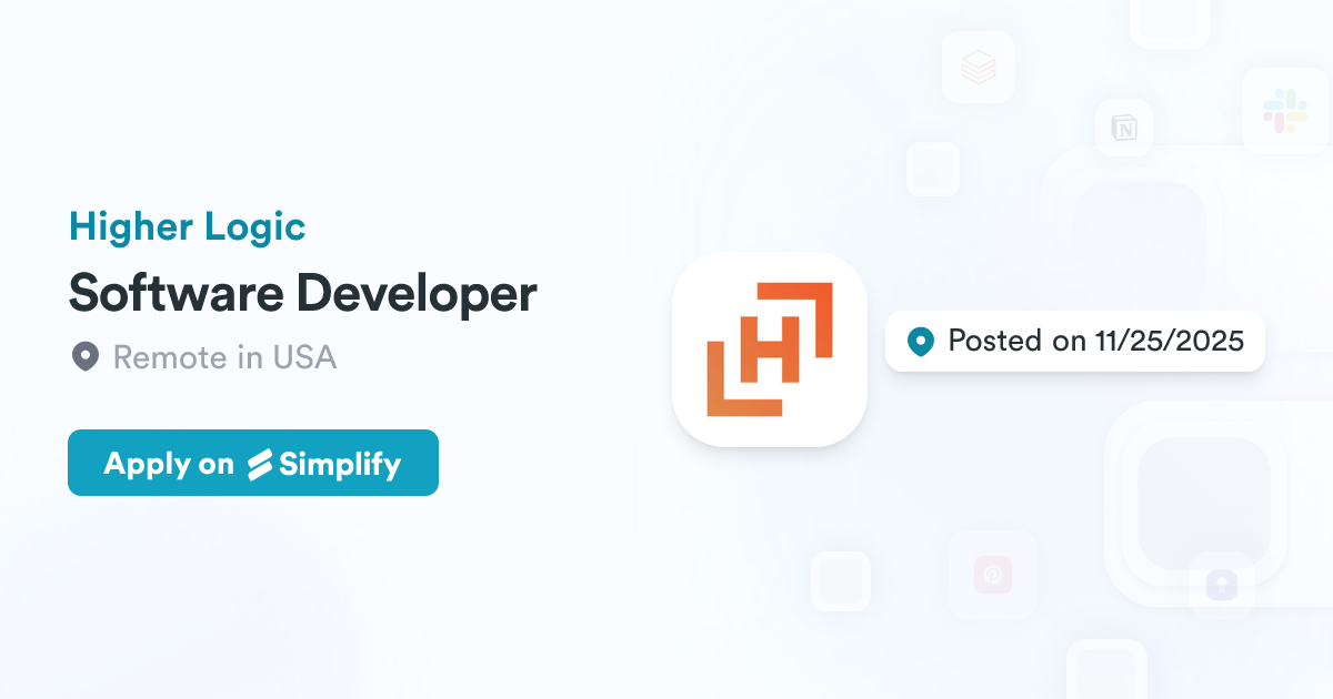Logics For Developer Code Software Developer @ Higher Logic | Simplify Jobs