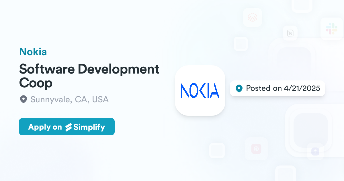 Software Development Coop @ Nokia | Simplify Jobs