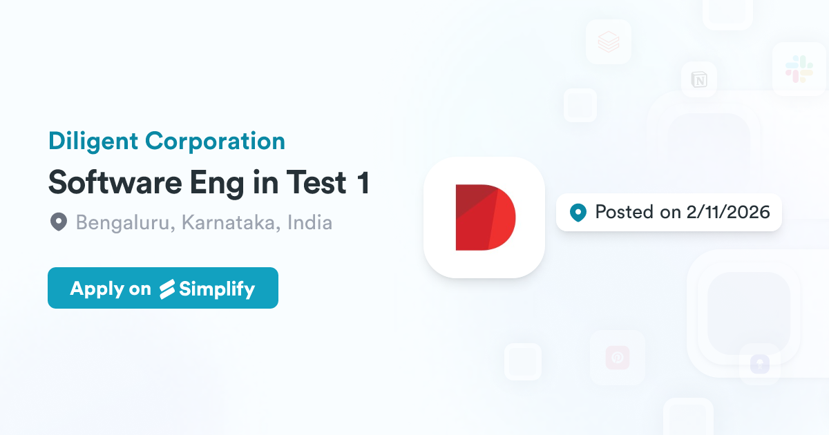Eng Inn Software Software Eng in Test 1 @ Diligent Corporation | Simplify Jobs