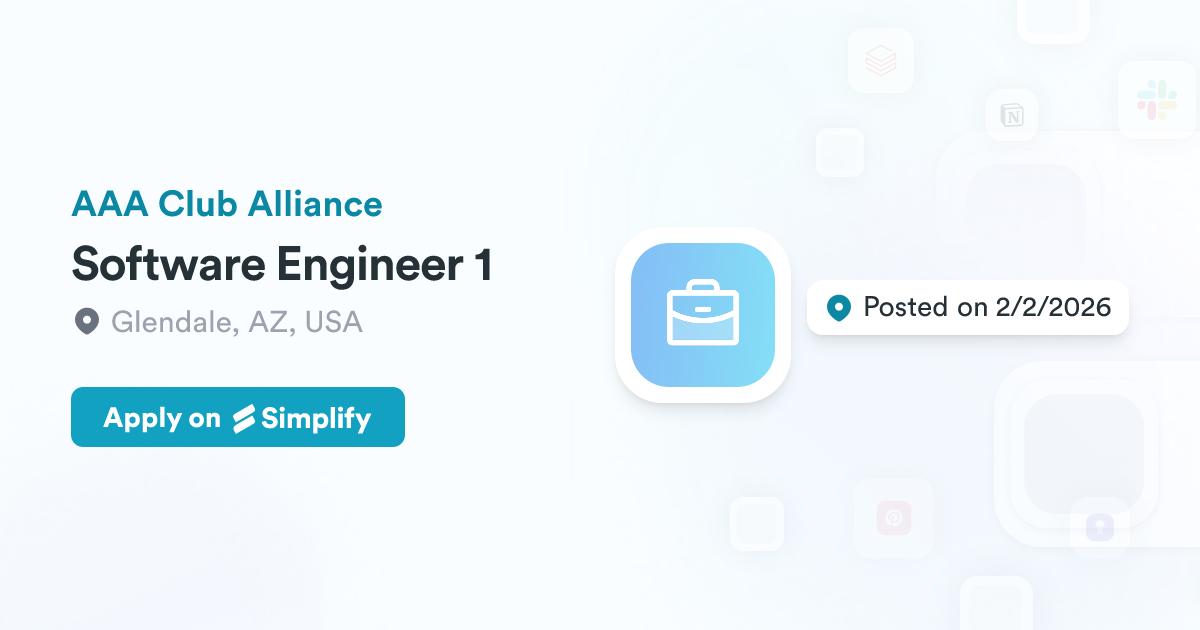 Aaa Club Id Code Software Engineer 1 @ AAA Club Alliance | Simplify Jobs