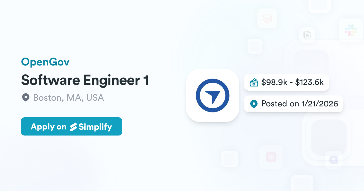 Opengov Financial Software Software Engineer 1 @ OpenGov | Simplify Jobs