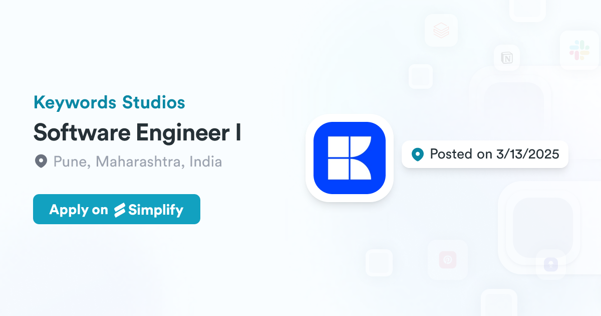 Software Engineer I @ Keywords Studios | Simplify Jobs