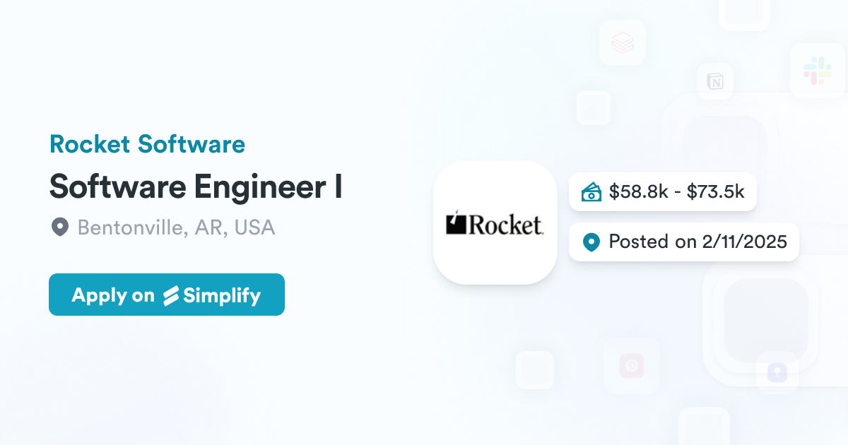 Rockets Software's Code Software Engineer I @ Rocket Software | Simplify Jobs