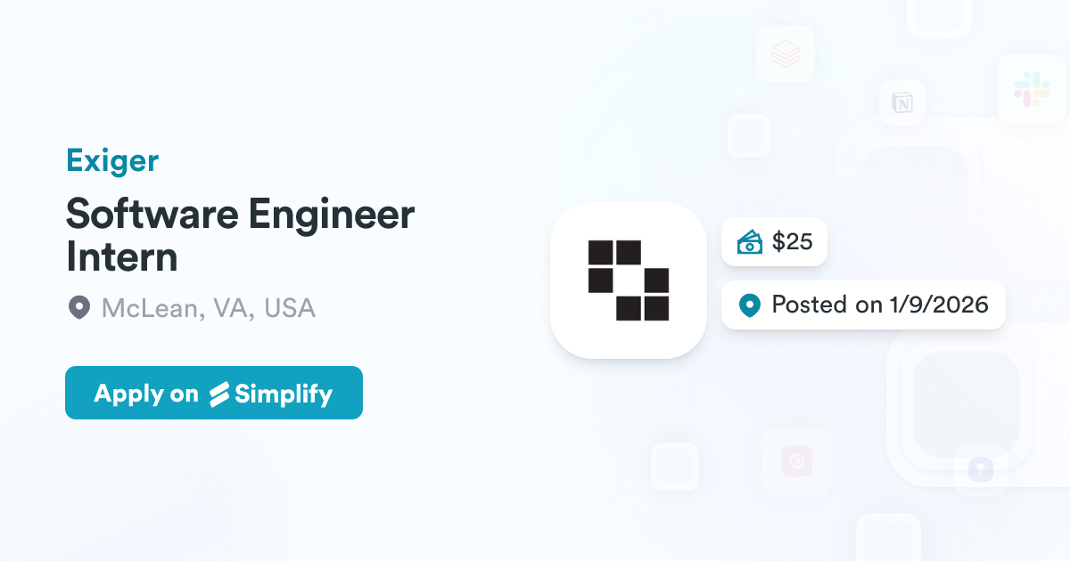 Exiger Software Software Engineer Intern @ Exiger | Simplify Jobs