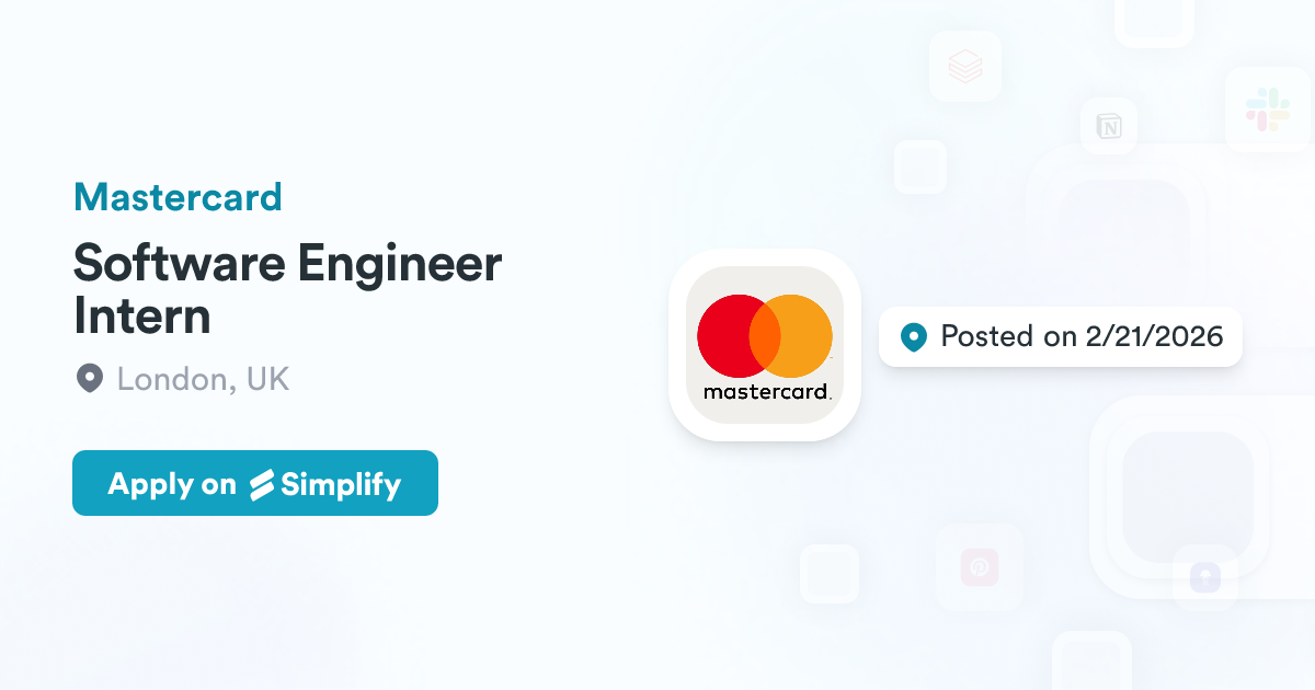 Mastercard Issuing Software Software Engineer Intern @ Mastercard | Simplify Jobs