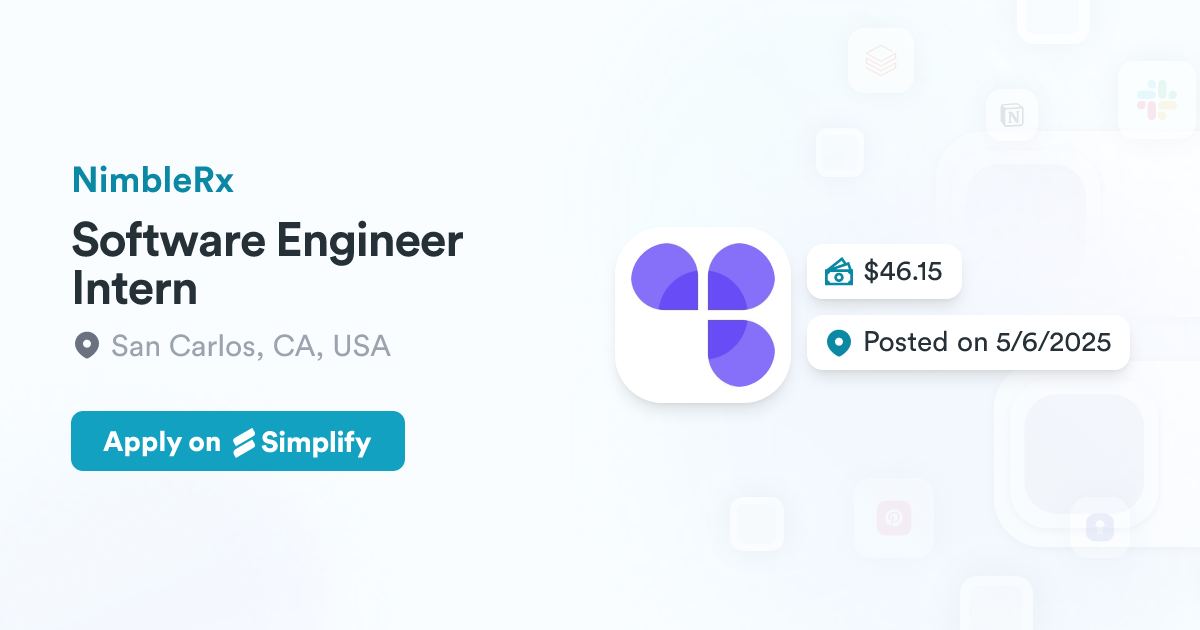 Knimble Rx Software Engineer Intern @ NimbleRx | Simplify Jobs