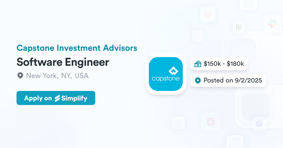 Capstone Software License Key Software Engineer @ Capstone Investment Advisors | Simplify Jobs