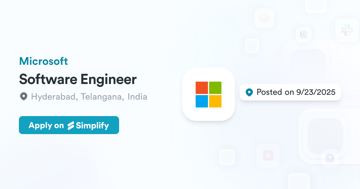 Software Engineer @ Microsoft | Simplify Jobs