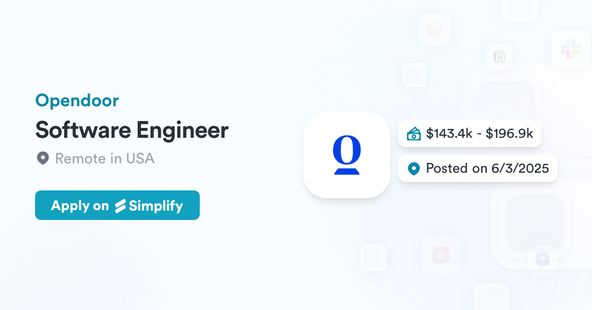 Aberta Software Engineer Software Engineer @ Opendoor | Simplify Jobs