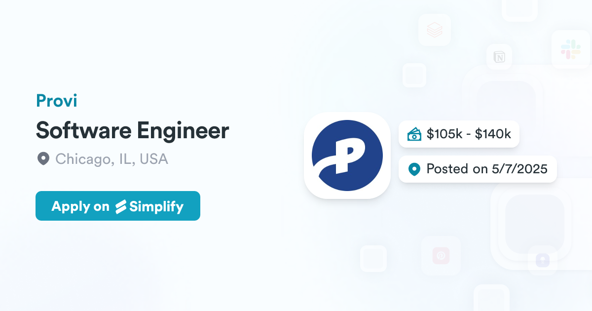 Provi Notification Software Engineer @ Provi | Simplify Jobs
