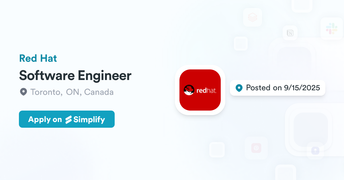 Software Engineer @ Red Hat | Simplify Jobs