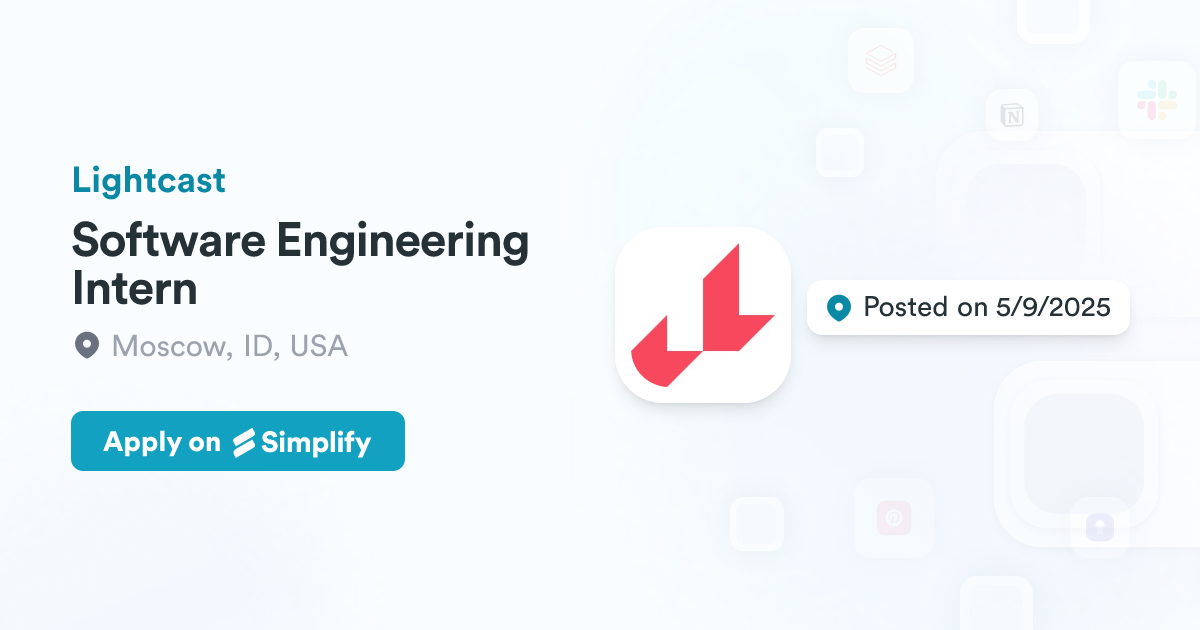 Software Engineering Intern @ Lightcast | Simplify Jobs