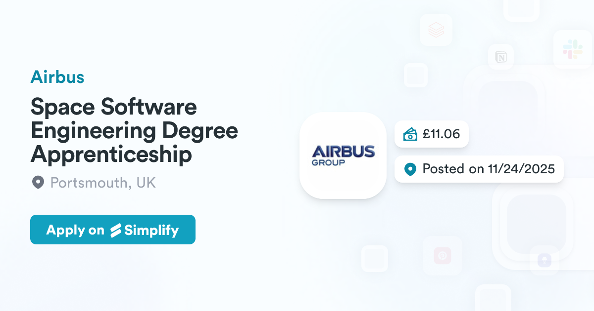 Space Software Engineering Degree Apprenticeship @ Airbus | Simplify Jobs