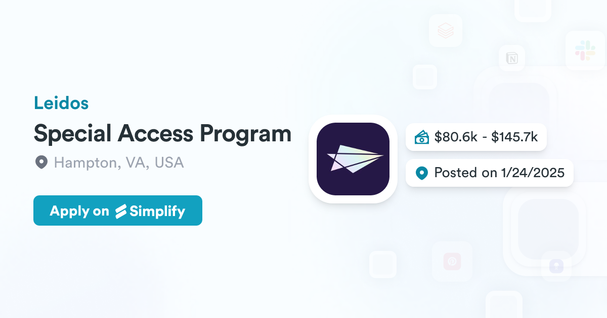 Special Access Program @ Leidos | Simplify Jobs