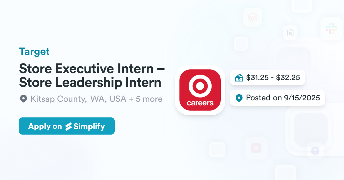 Store Executive Intern Target Store Executive Intern – Store Leadership Intern @ Target | Simplify Jobs