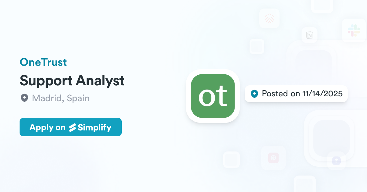 Ontrust Compeditors Support Analyst @ OneTrust | Simplify Jobs