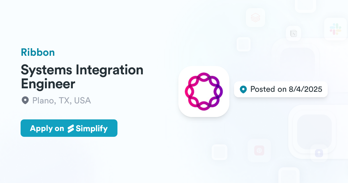 Systems Integration Engineer @ Ribbon | Simplify Jobs