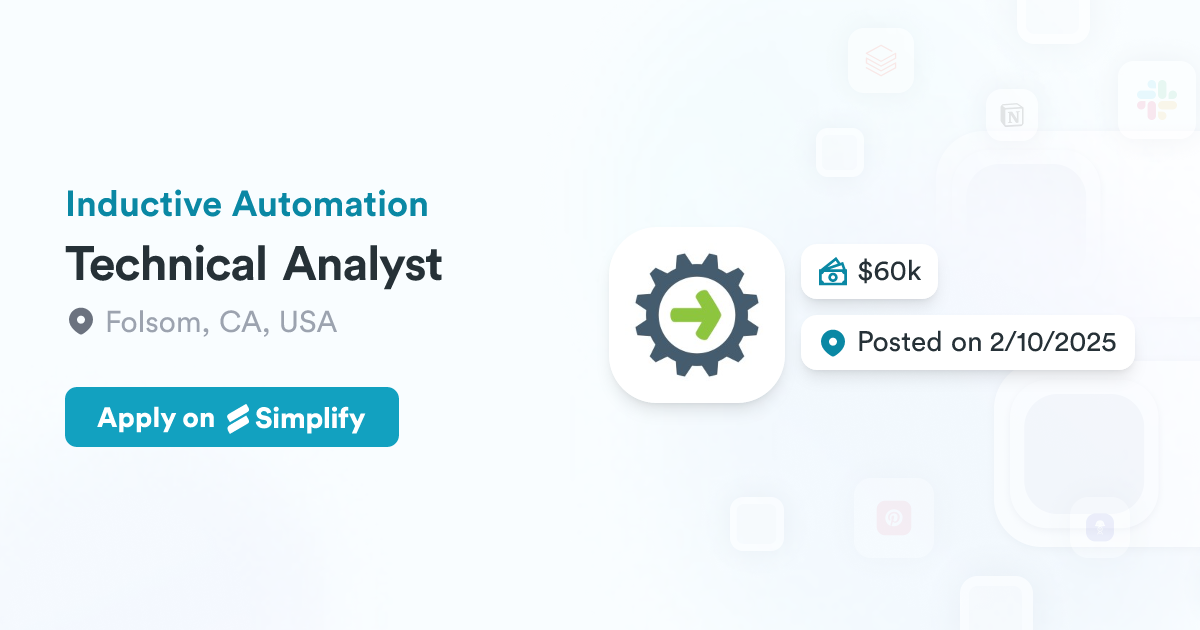 Technical Analyst @ Inductive Automation | Simplify Jobs