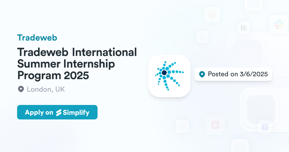 Tradeweb International Summer Internship Program 2025 @ Tradeweb ...