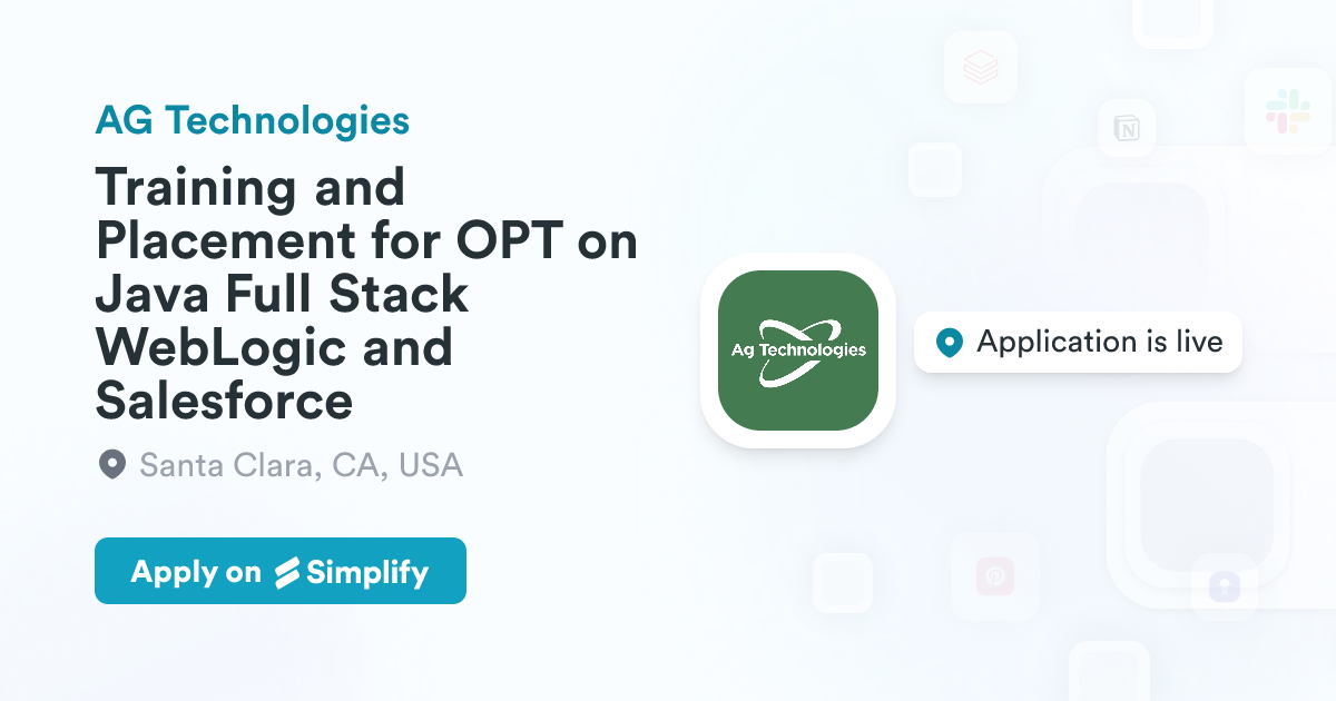 Opt Genarated Program In Java Training and Placement for OPT on Java Full Stack WebLogic and ...