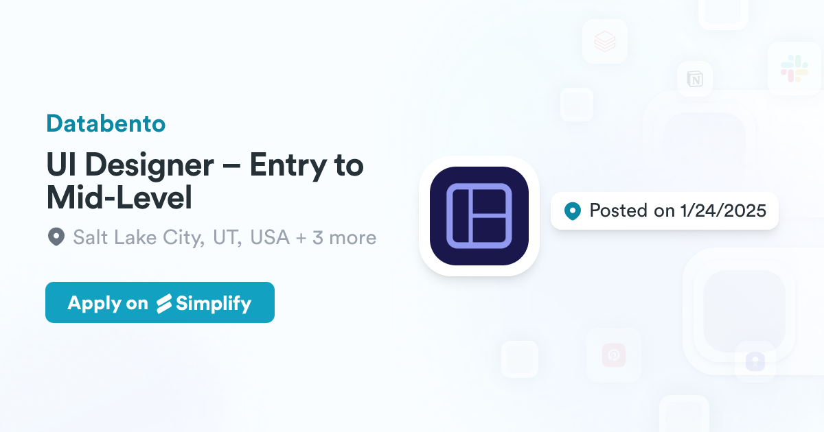 UI Designer – Entry to Mid-Level @ Databento | Simplify Jobs