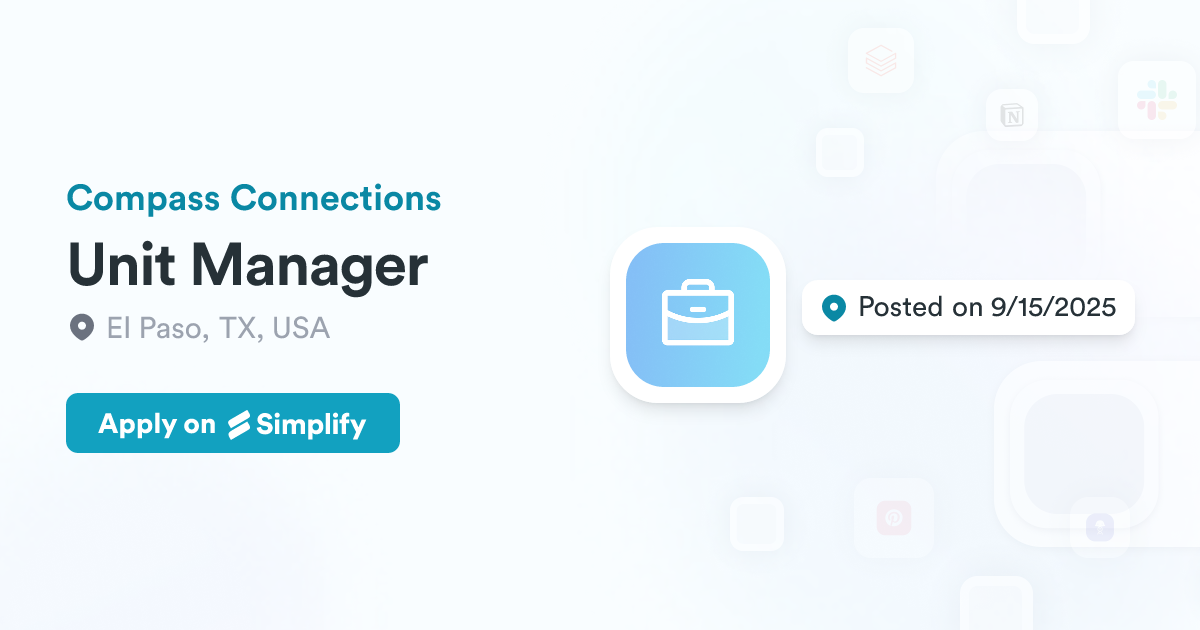 Unit Manager Graphical Unit Manager @ Compass Connections | Simplify Jobs