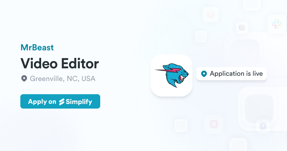 Beasts Simplified Video Editor @ MrBeast | Simplify Jobs
