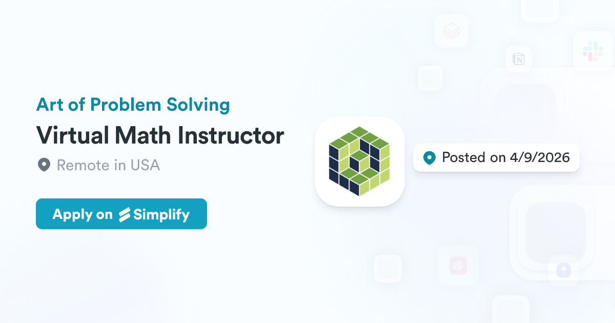 Virtual Math Instructor @ Art of Problem Solving | Simplify Jobs