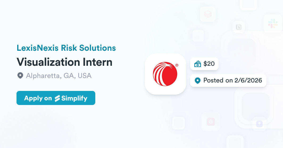 Visualize Risk Llc Visualization Intern @ LexisNexis Risk Solutions | Simplify Jobs