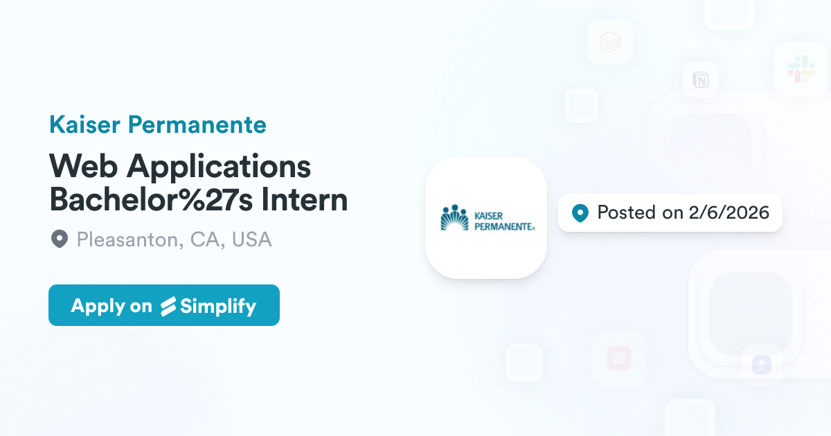 stoimen's web log Images High Quality Grahic Web Applications Bachelor%27s Intern @ Kaiser Permanente | Simplify Jobs