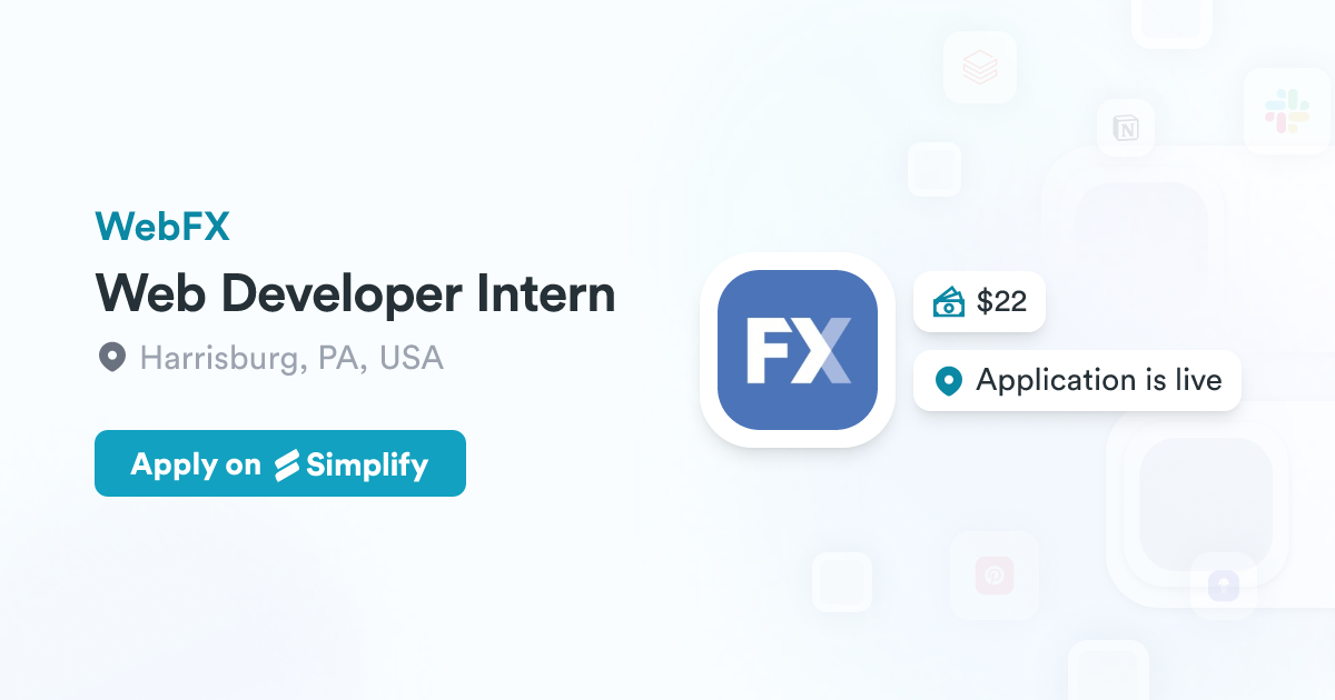 Web Developer Intern @ WebFX | Simplify Jobs