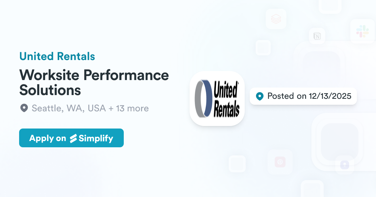 Worksite Rentals Worksite Performance Solutions @ United Rentals | Simplify Jobs