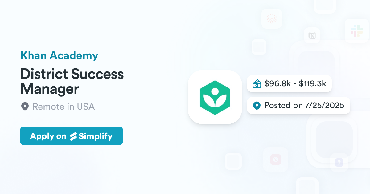 Api Management Menu District Success Manager @ Khan Academy | Simplify Jobs