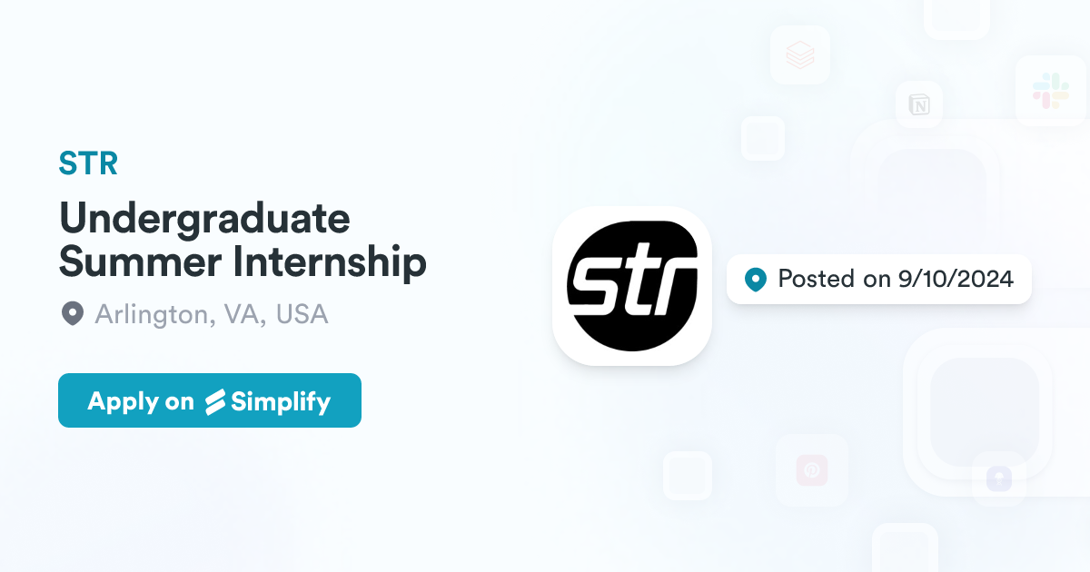 Machine Learning Project Phases Undergraduate Summer Internship @ STR | Simplify Jobs