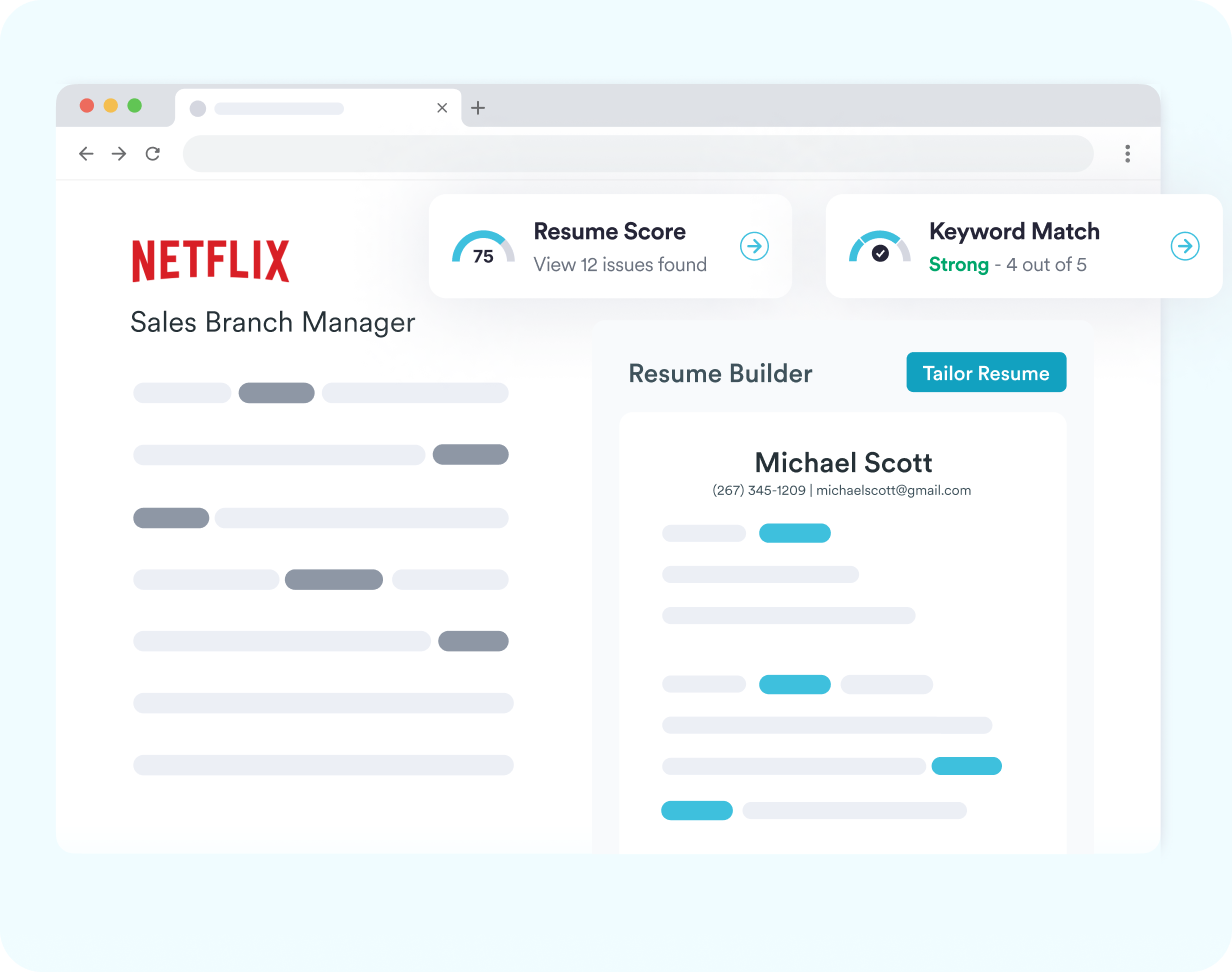 Simplify scoring a resume and suggesting improvements for a job