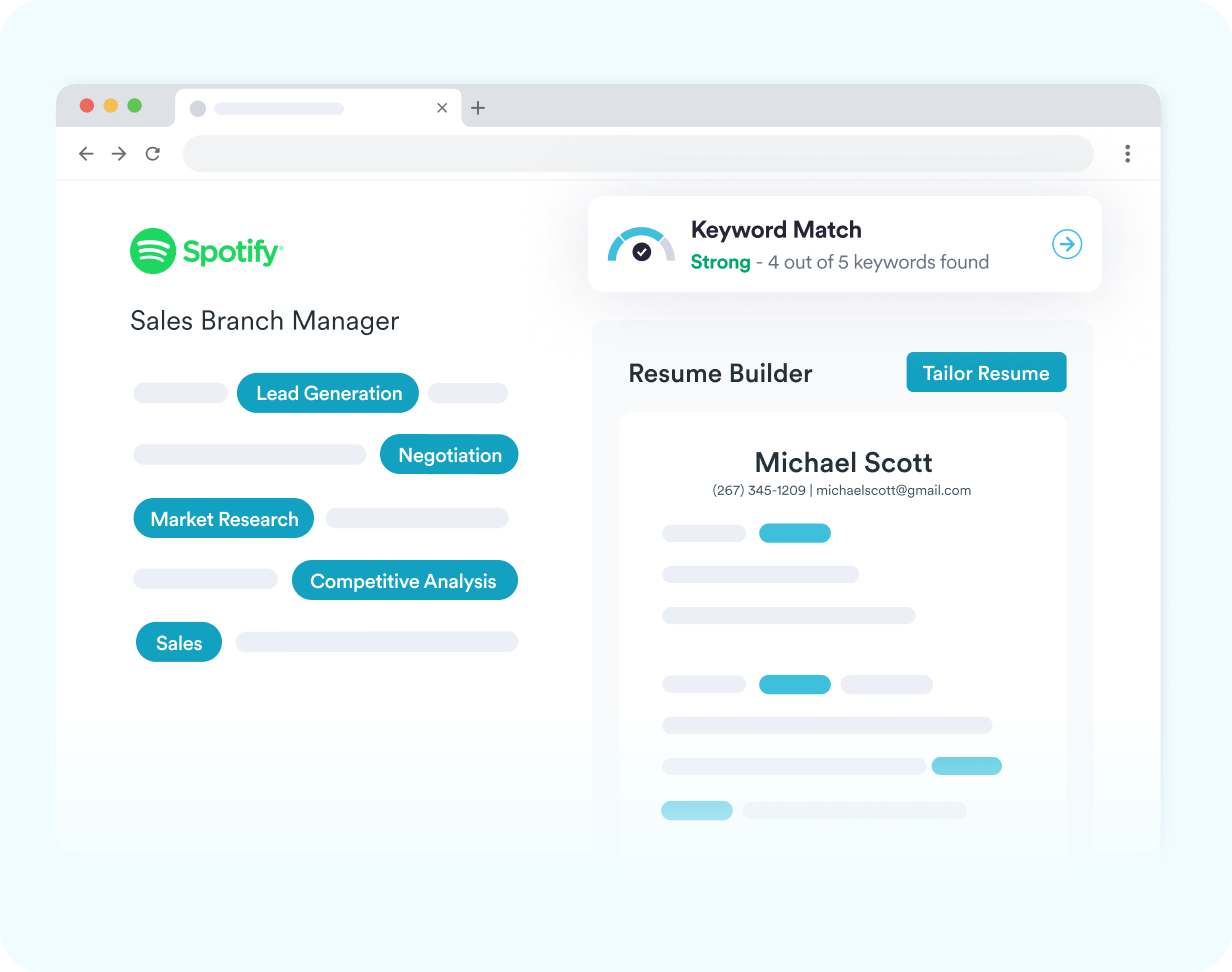 Simplify comparing a job description with a resume to identify matching keywords